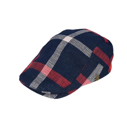 Carter Cotton Plaid Ivy Cap with Adjustable Stud Back Closure - Urban Caps