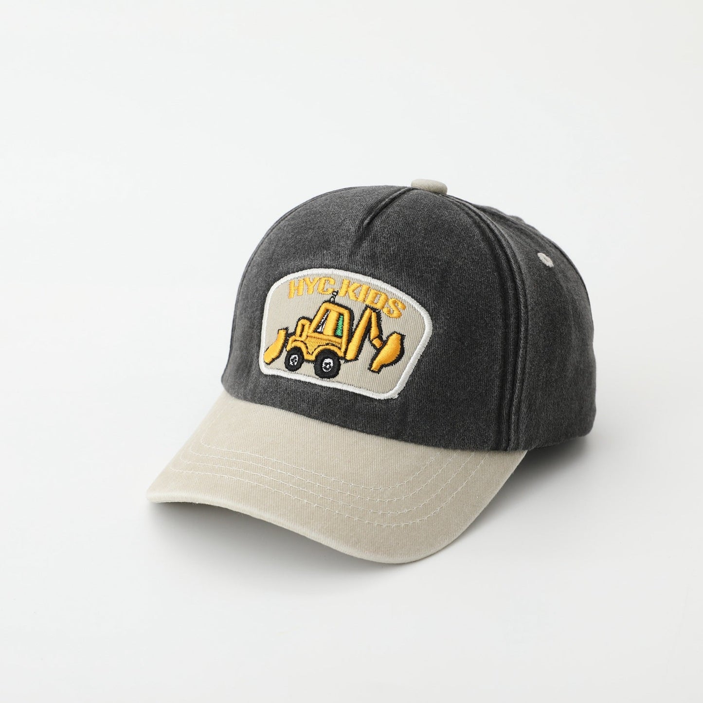 Cartoon Excavator Kids Cap – Washed Cotton Baseball Hat - Urban Caps