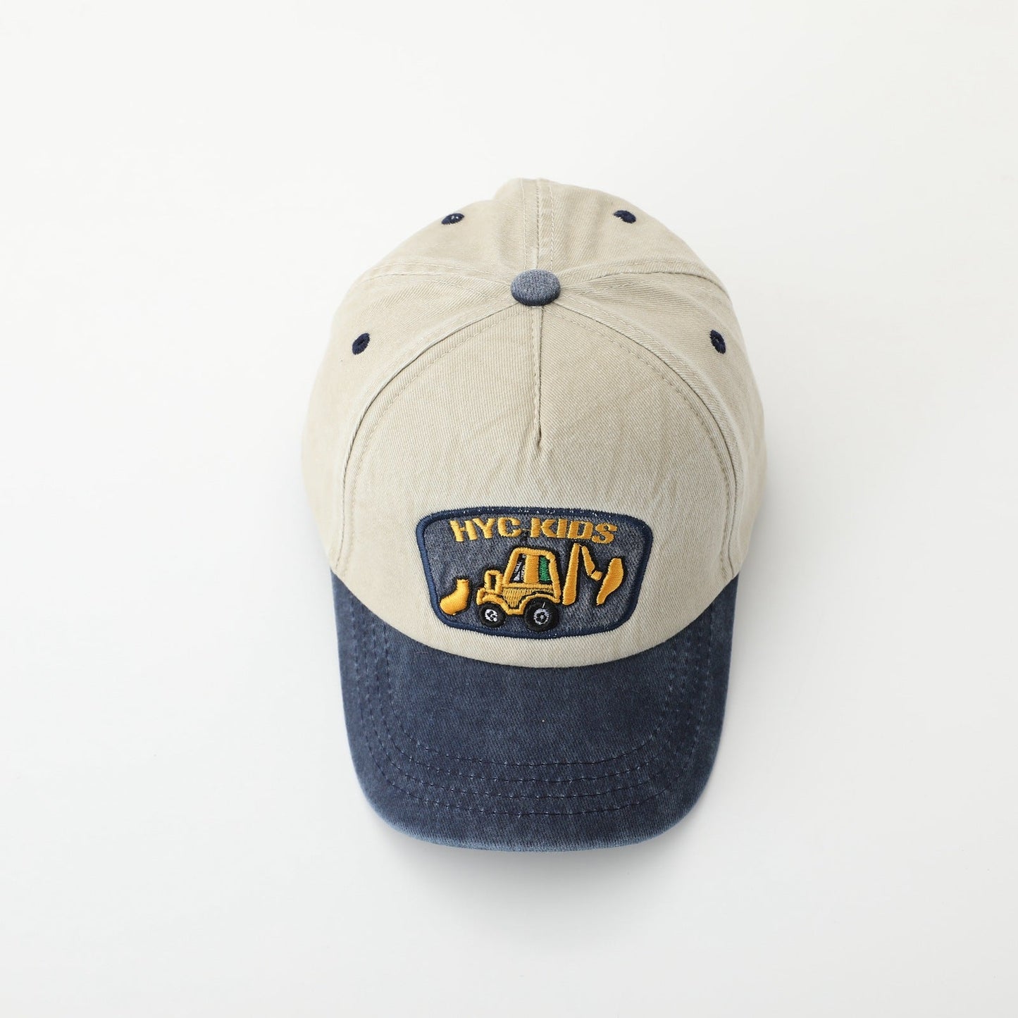 Cartoon Excavator Kids Cap – Washed Cotton Baseball Hat - Urban Caps