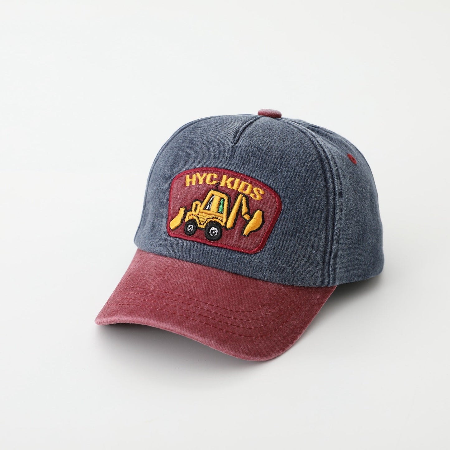 Cartoon Excavator Kids Cap – Washed Cotton Baseball Hat - Urban Caps