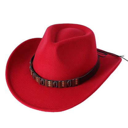 Woolen Hat Western Cowboy Top Hat Men's And Women's Curling Shell Accessories - Urban Caps 