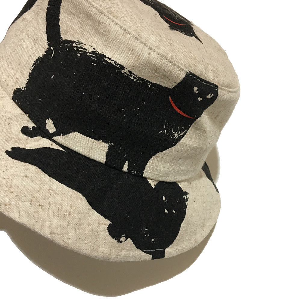 Men's And Women's Cute Fashion Black Cat Bucket Hat - Urban Caps 