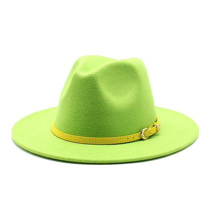 Woolen Hat Big Brimmed Hat Jazz Hat Felt Hat - Urban Caps 