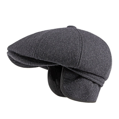 Men's Cap With Warm Ear Protection Beret - Urban Caps 