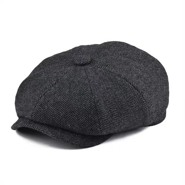 Vintage Wool Twill Newsboy Cap – Classic 8-Panel Style | Flexible Fit - Urban Caps 