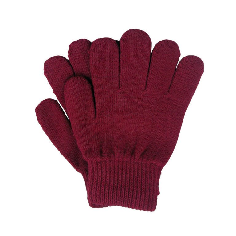 Children’s Acrylic Knit Stretch Gloves with Ribbed Cuff – Ainsley - Urban Caps