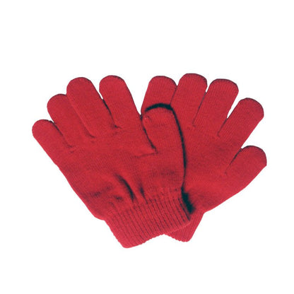 Children’s Acrylic Knit Stretch Gloves with Ribbed Cuff – Ainsley - Urban Caps