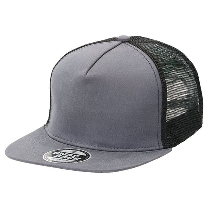 Chino Flat Peak Trucker Cap – Superior Chino Fabric, 6 - Panel, Breathable Mesh, Adjustable Snapback - Urban Caps