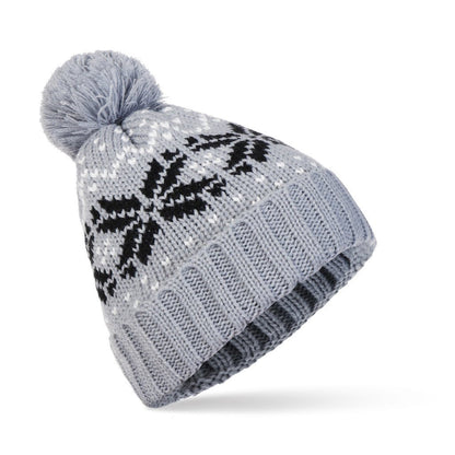 Christmas Snowflake Knit Hat – Holiday Woolen Beanie with Warm Hood Design - Urban Caps