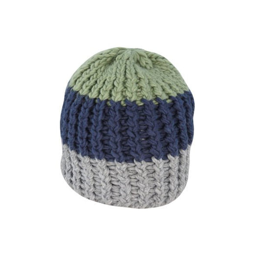 Chunky Stripe Acrylic Knit Beanie – Warm Winter Hat - Urban Caps