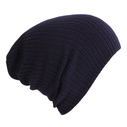 Classic Striped Beanie – Solid Color Wool Knit Hat for Everyday Wear - Urban Caps