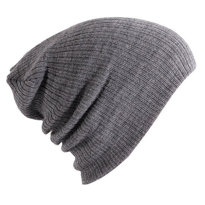 Classic Striped Beanie – Solid Color Wool Knit Hat for Everyday Wear - Urban Caps