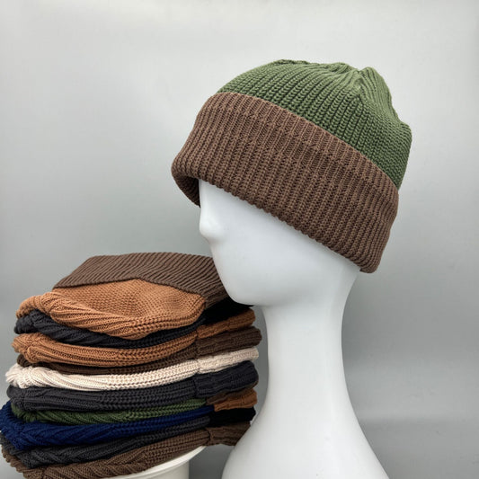 Color Blocked Knitted Hat Vintage Fashion - Urban Caps