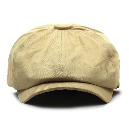 Cotton Hat Men's And Women's Beret Retro Solid Color Peaked Cap - Urban Caps