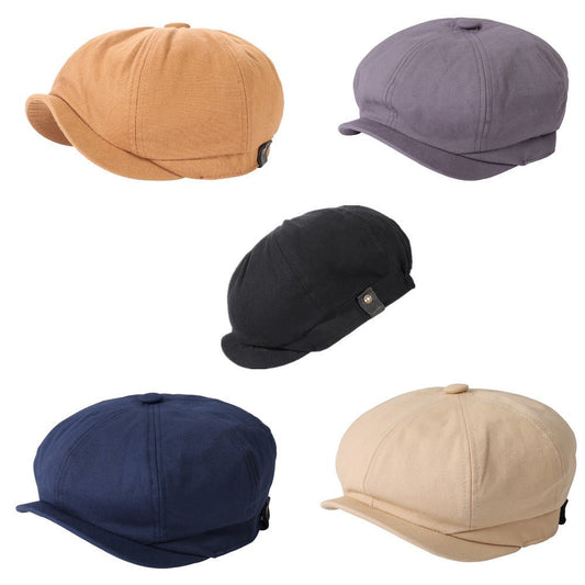 Cotton Newsboy Cap – Retro Octagonal Flat Cap | Breathable Unisex Hat - Urban Caps