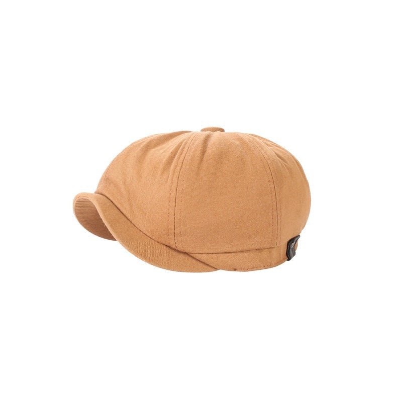 Cotton Newsboy Cap – Retro Octagonal Flat Cap | Breathable Unisex Hat - Urban Caps