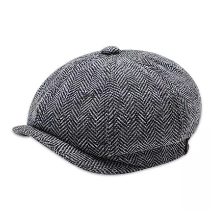 Cotton Newsboy Cap – Retro Octagonal Flat Cap | Breathable Unisex Hat - Urban Caps