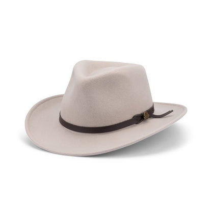Craig Crushable Wool Felt Outback Hat – Faux Leather Band & Snowy River Pin by Avenel - Urban Caps