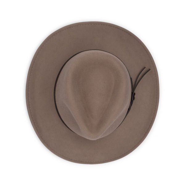 Craig Crushable Wool Felt Outback Hat – Faux Leather Band & Snowy River Pin by Avenel - Urban Caps