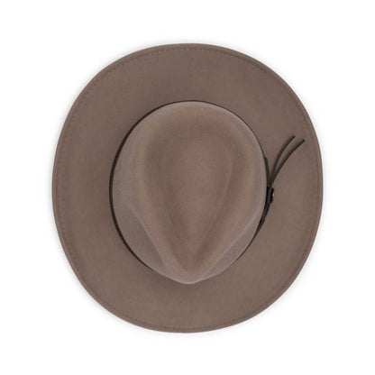 Craig Crushable Wool Felt Outback Hat – Faux Leather Band & Snowy River Pin by Avenel - Urban Caps