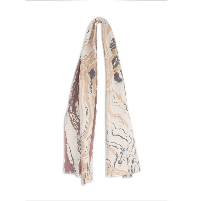 Crewe Marble Pattern Wide Dacron Scarf - Urban Caps