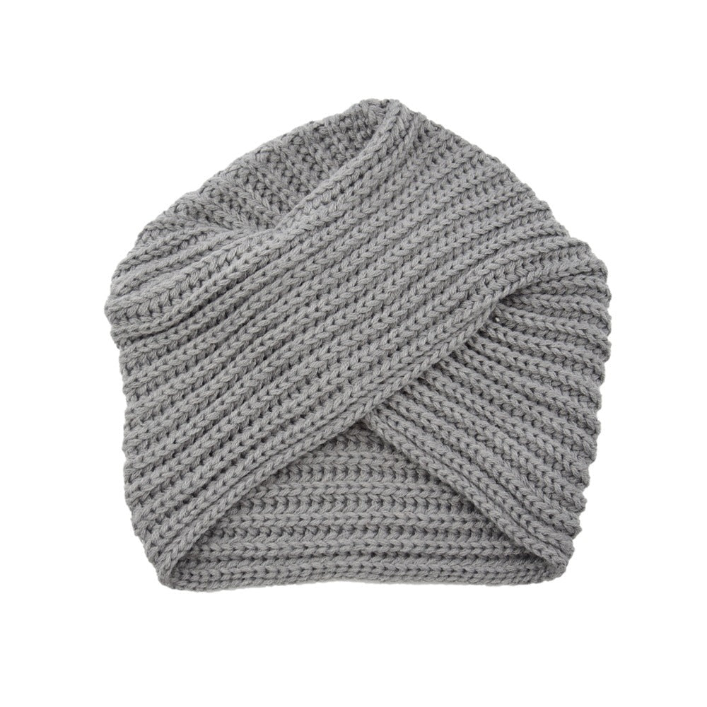 Crossover Knit Beanie – Fashion Pullover Wool Hat with Layered Look - Urban Caps