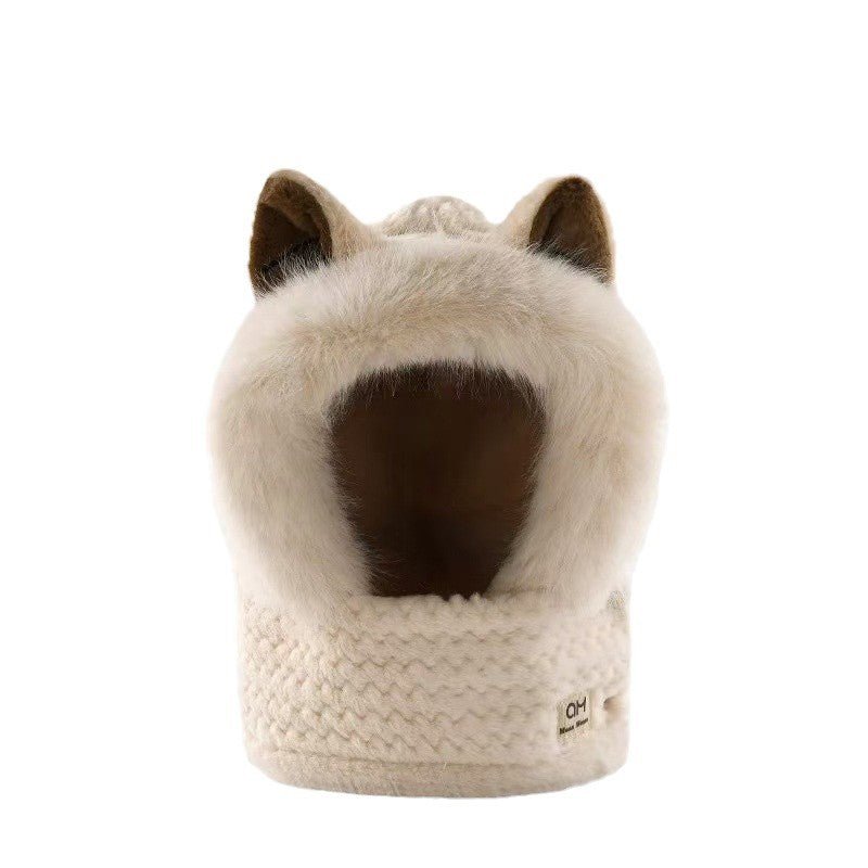 Cute Winter Warm Fox Ear Hat Scarf - Urban Caps