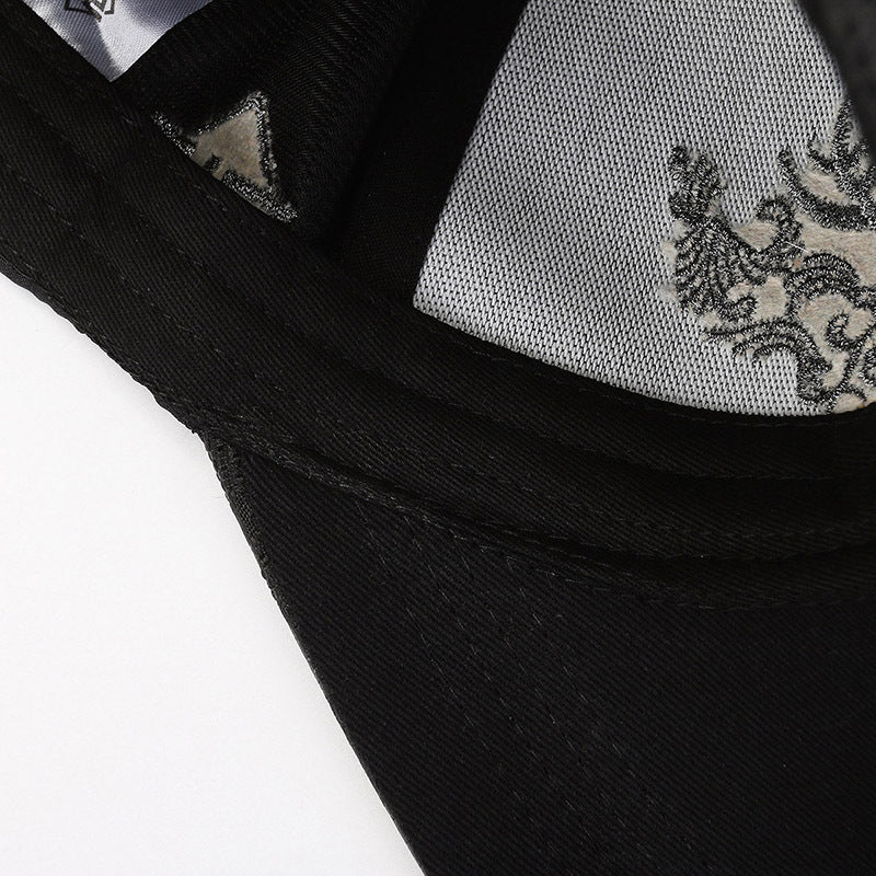 Deer Head Embroidery Men's Outdoor Couple Peaked Cap - Urban Caps 