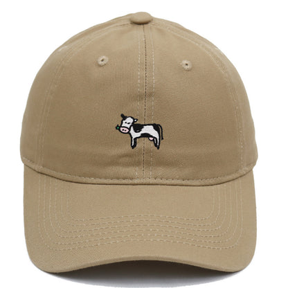 COW COW Embroidery Soft Top Baseball Cap Spring and Summer Cute