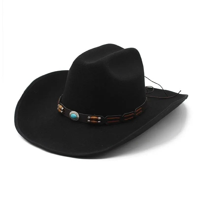 Woolen Hat, Turquoise Belt, Western Denim - Urban Caps 