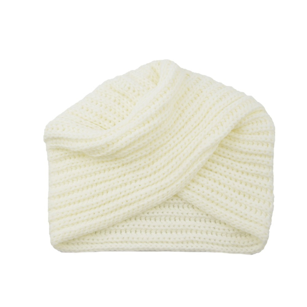 Fashion Woolen Knit Hat With Crossover Pullover - Urban Caps 