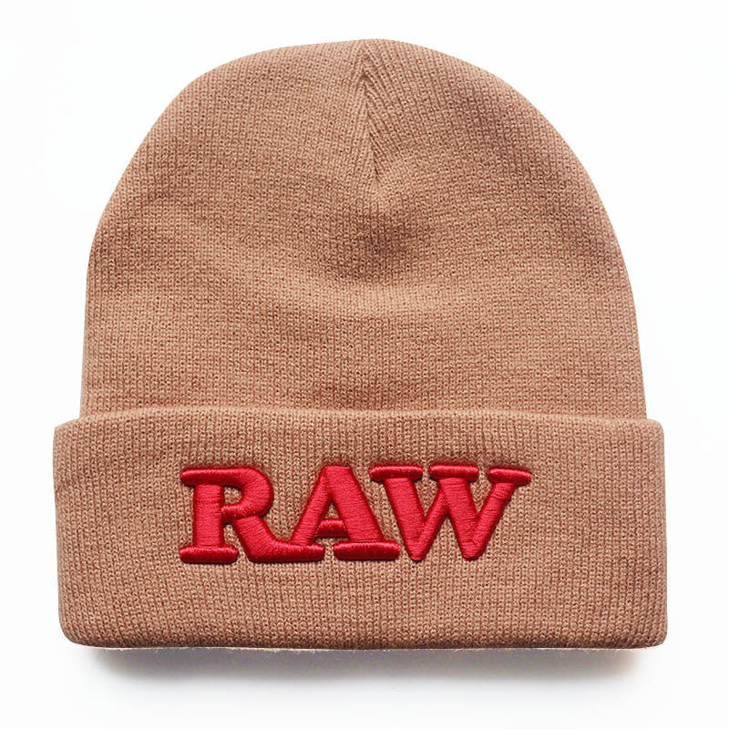 Men's And Women's Autumn And Winter Letters RAW Embroidery Knitted Hat - Urban Caps 