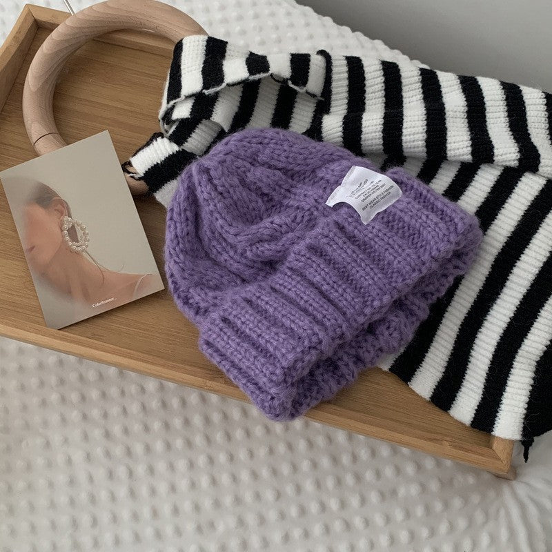 Women's Versatile Solid Color Loose Woolen Hat - Urban Caps 