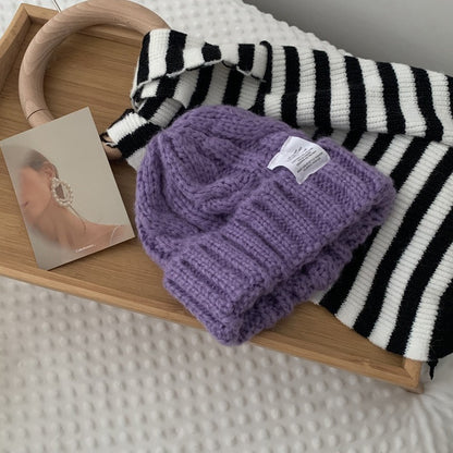 Women's Versatile Solid Color Loose Woolen Hat - Urban Caps 