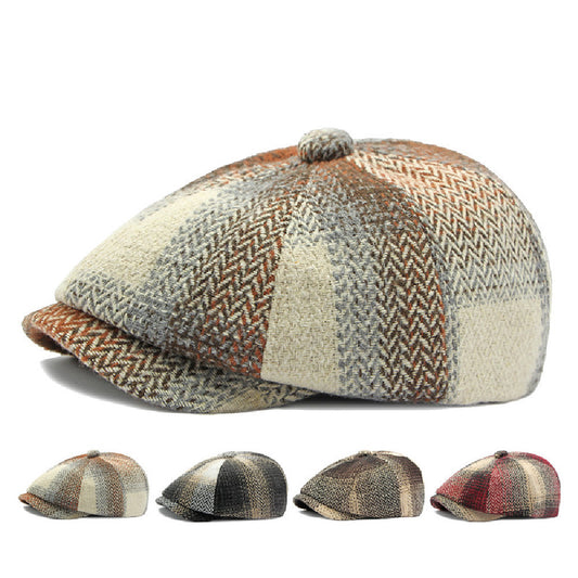Women's Retro Plaid Beret – Stylish Autumn & Winter Hat - Urban Caps 