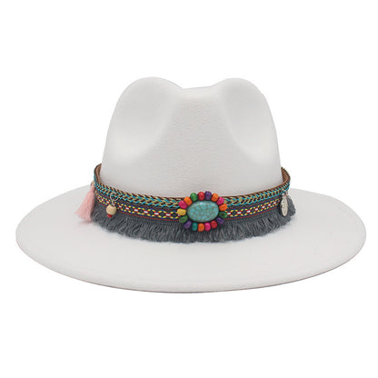 Ethnic Style Western Cowboy Hat Gem Accessories Tibetan Top Hat - Urban Caps 