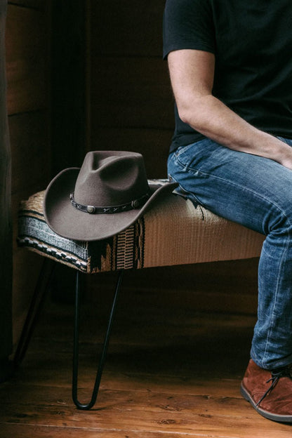 Dallas Australian Wool Felt Shapeable Outback Hat with Leather Band - Urban Caps