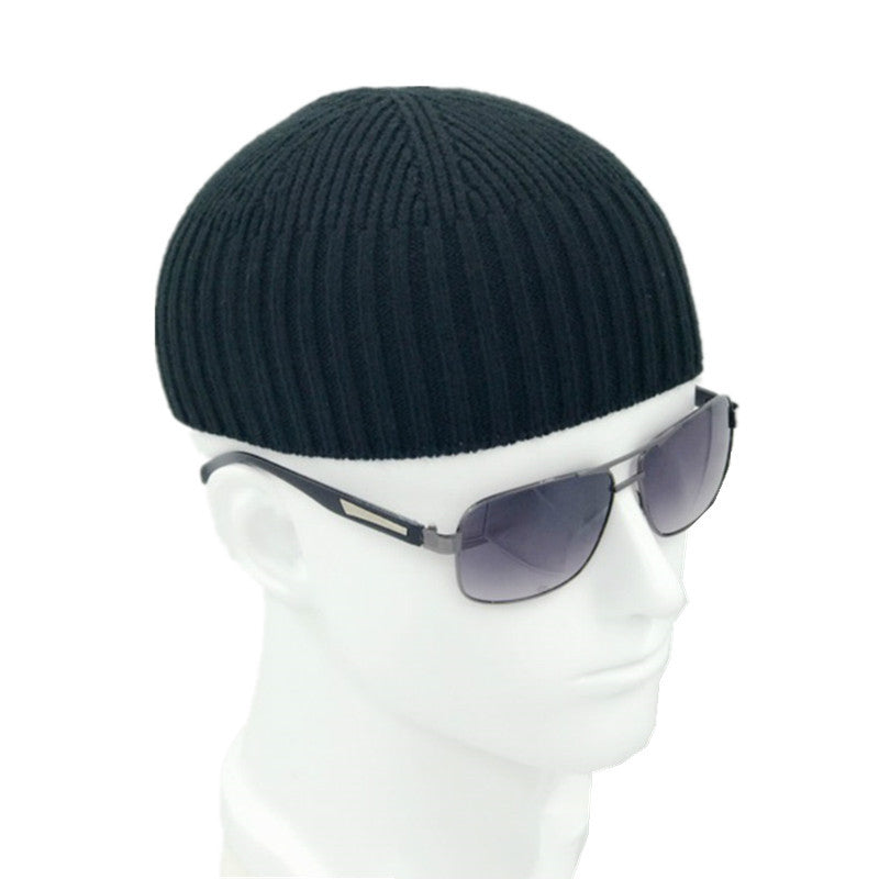 Short Cotton Knit Hat Men's Winter Woolen Thread - Urban Caps 