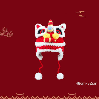 Hand-woven Parent-child Star Lion Autumn And Winter Warm Wool Hat Material Pack - Urban Caps 