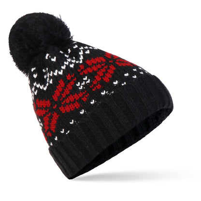 New Big Snowflake Christmas Woolen Hat Warm Hood Knitted Hat - Urban Caps 