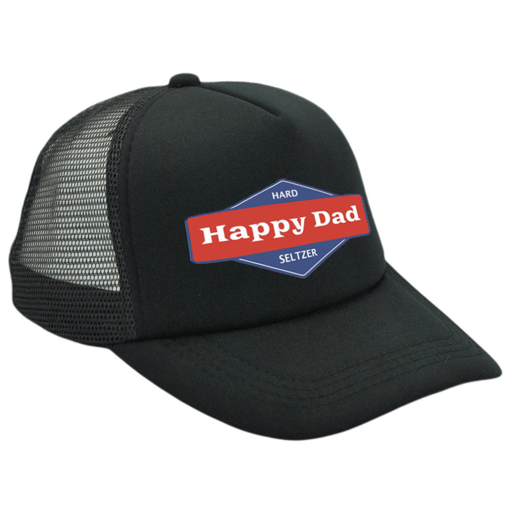 Hot Solid Color Mesh Happy Dad Baseball Summer Hat Male Truck Driver Mesh Peaked Cap - Urban Caps 