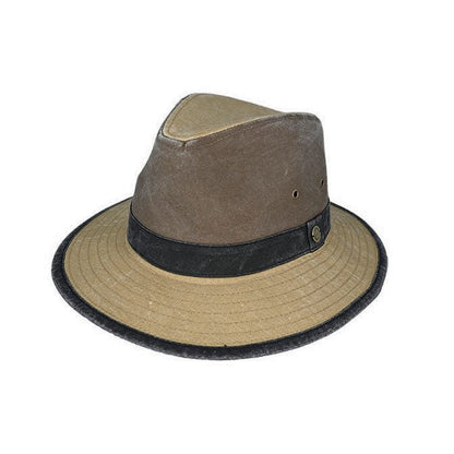 Denver Washed Cotton Tri - Tone Fedora Hat with UPF50+ Sun Protection - Urban Caps