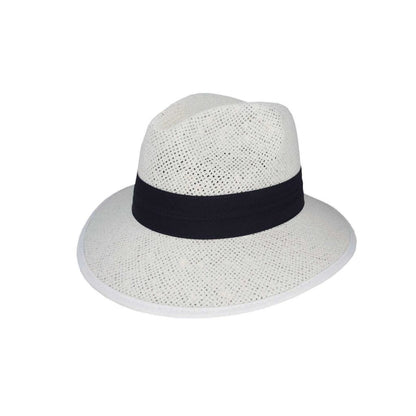 Devon Open Weave Panama - Style Hat with Twisted Paper Construction and Puggaree Band - Urban Caps