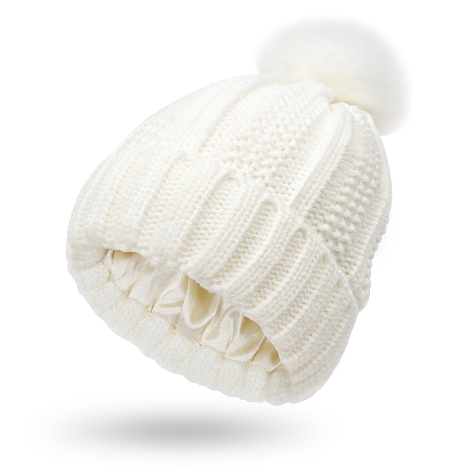 Woolen Cap Knitted Protection Hairstyle Silky Stretch Satin Knitted Hat - Urban Caps 