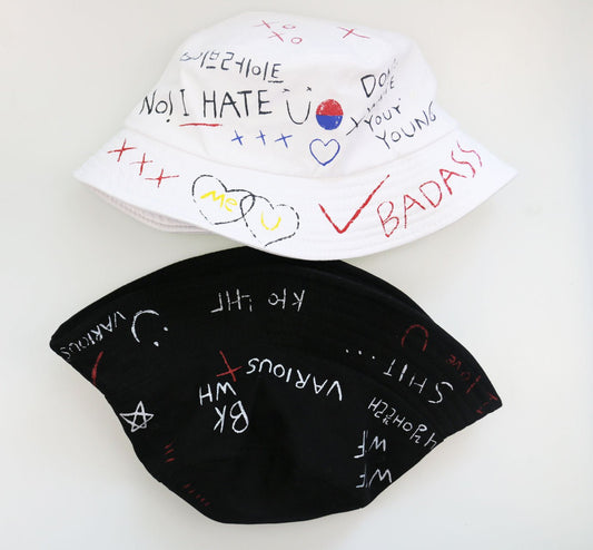 Doodle love sunshade fisherman hat - Urban Caps