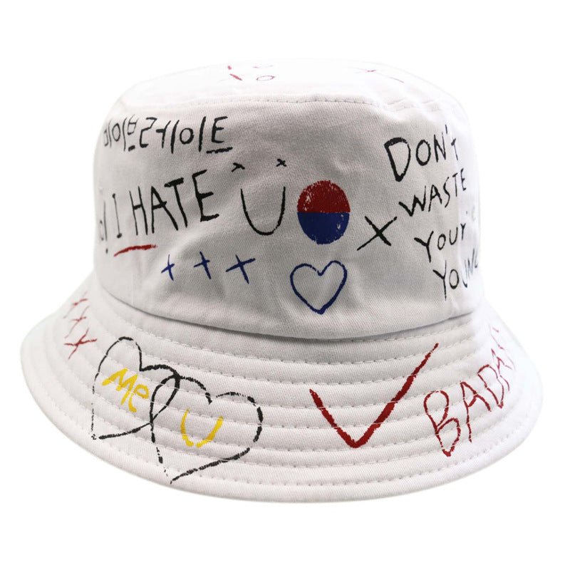 Doodle love sunshade fisherman hat - Urban Caps