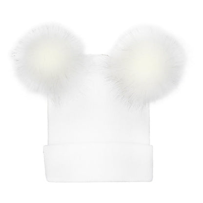 Double Pom Pom Knit Beanie – Cute Winter Wool Hat for Women - Urban Caps
