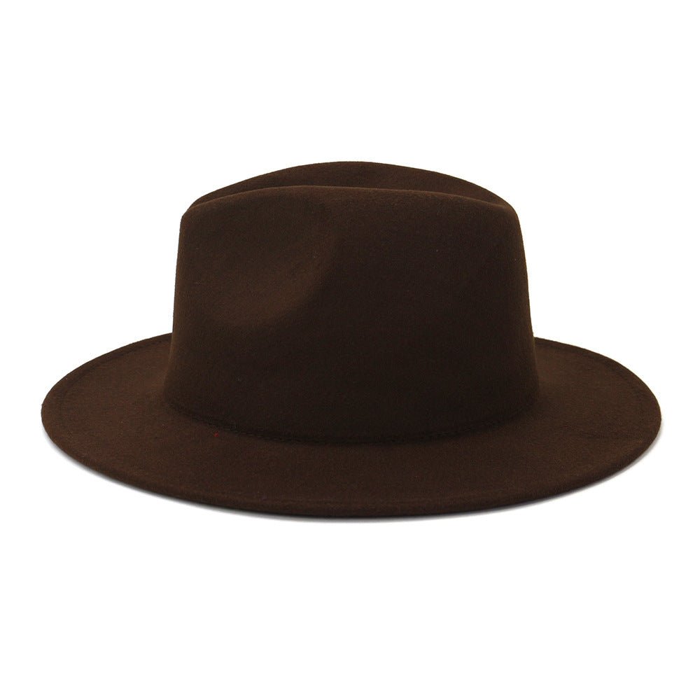 Double - sided Color Matching Flat Brim Fedora Hat - Urban Caps