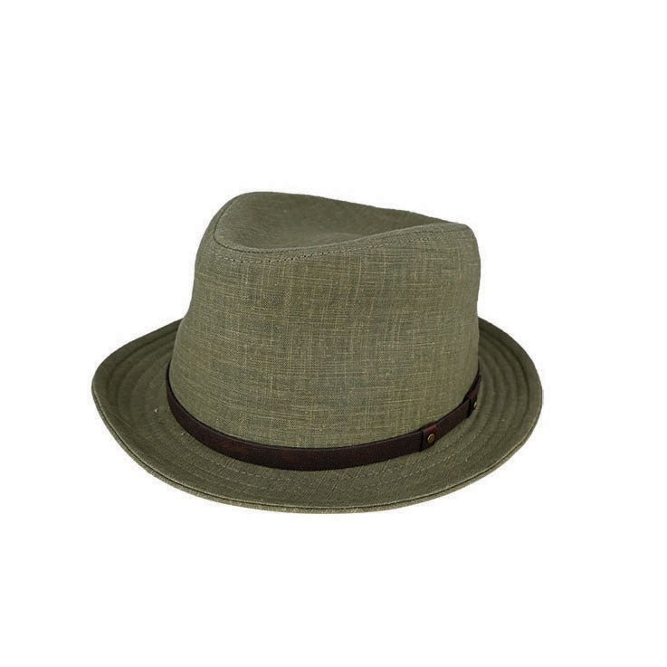 Drew Linen Teardrop Trilby Hat with Gutter Brim - Urban Caps