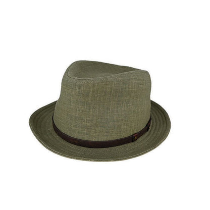 Drew Linen Teardrop Trilby Hat with Gutter Brim - Urban Caps